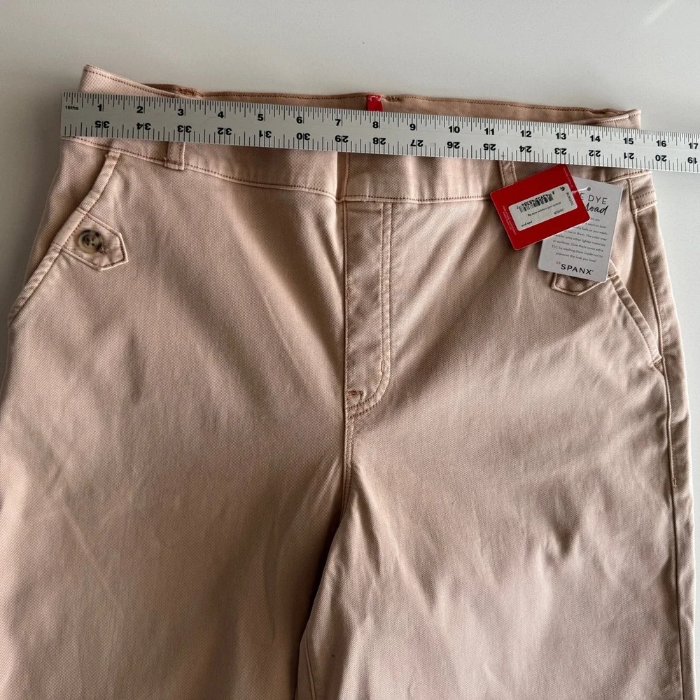 Spanx NWT Cropped Wide Leg Stretch Twill‎ Pants High Waist Pale Pink XL
